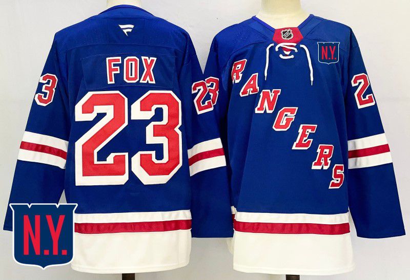 Men New York Rangers #23 Fox Blue Fanatics 2025 NHL Jersey style 2->new york rangers->NHL Jersey